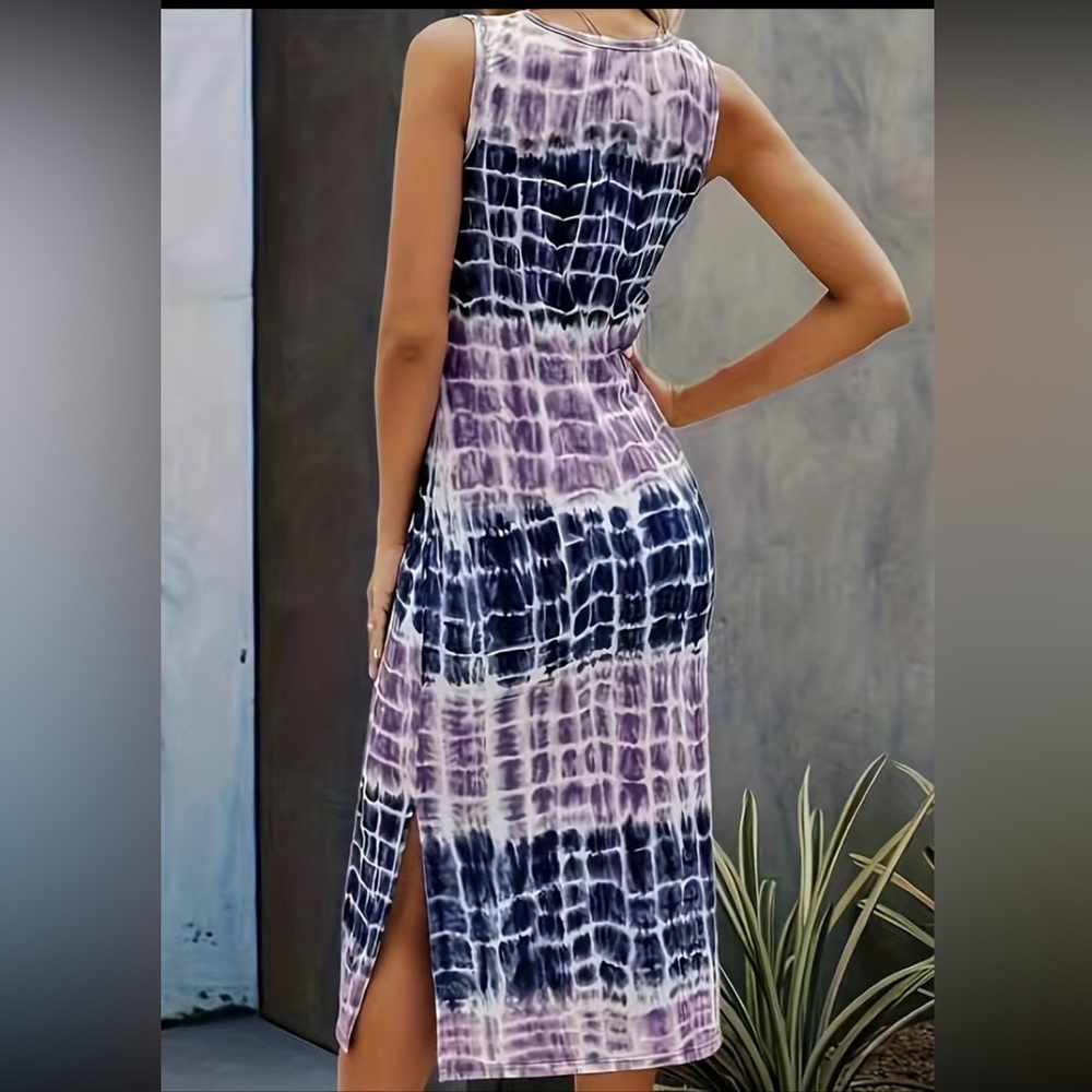 🆕 Tye Dye Color Block Dress - Picture 2 of 3